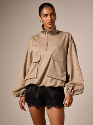 Workwear Style Long-sleeved Coat