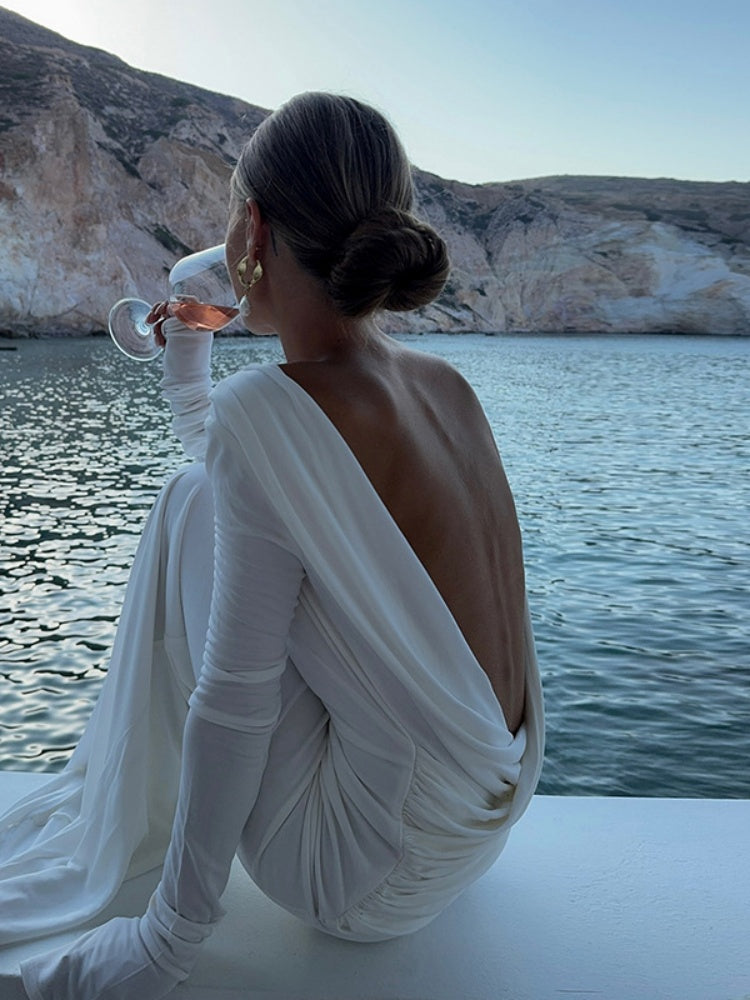 Sexy Backless Slim Fit Long Sleeve Dress