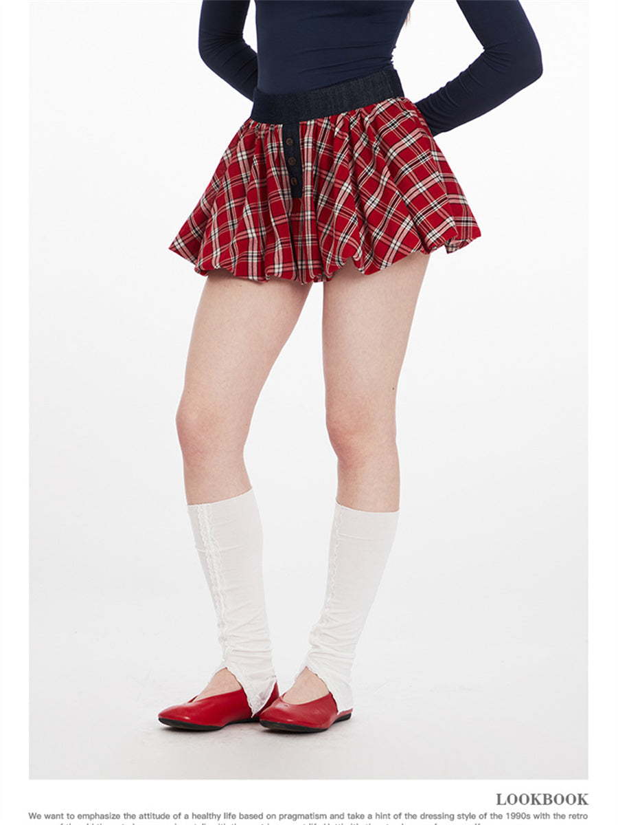 Liber Summer Women's Pleated Stripes/Plaid Skirts