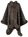 Leopard Print Shawl With Fur Collar Cloak Cardigans