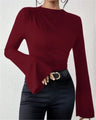 Design-forward Flared Sleeve Stand Collar Slim Fit T-shirt