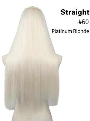 U-shaped Half-head Wig With Seamless Hair Extensions, One-piece Long Straight Wig