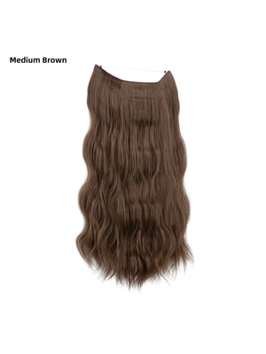 One-piece Hairpiece, Long Wavy Curls, Seamless Synthetic Fiber Wig