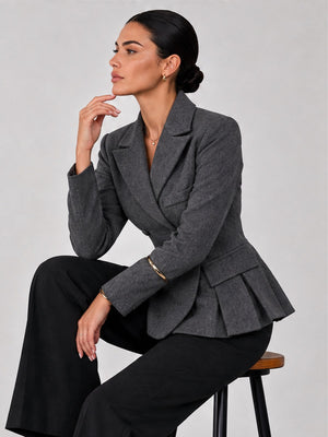 Buttons Solid Color Blazers