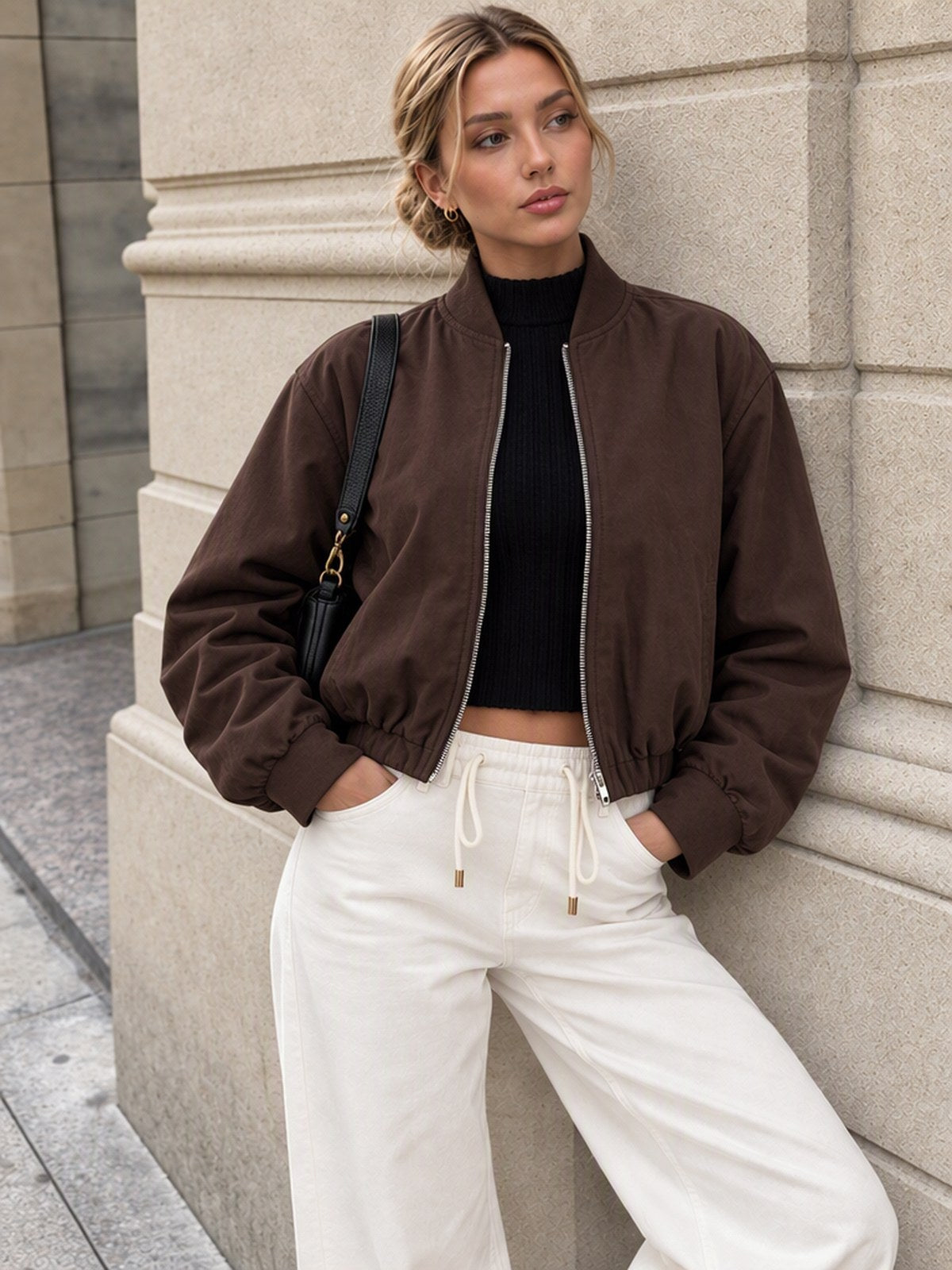 Pocket Solid Color Trench Coats