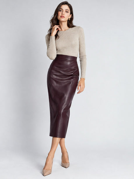 Stylish And Sexy High-waisted Slim-fitting Slit Bodycon Skirt