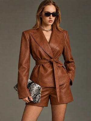 Belted Leather Jacket