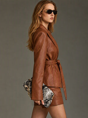 Belted Leather Jacket