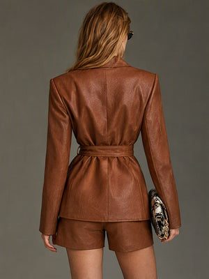 Belted Leather Jacket