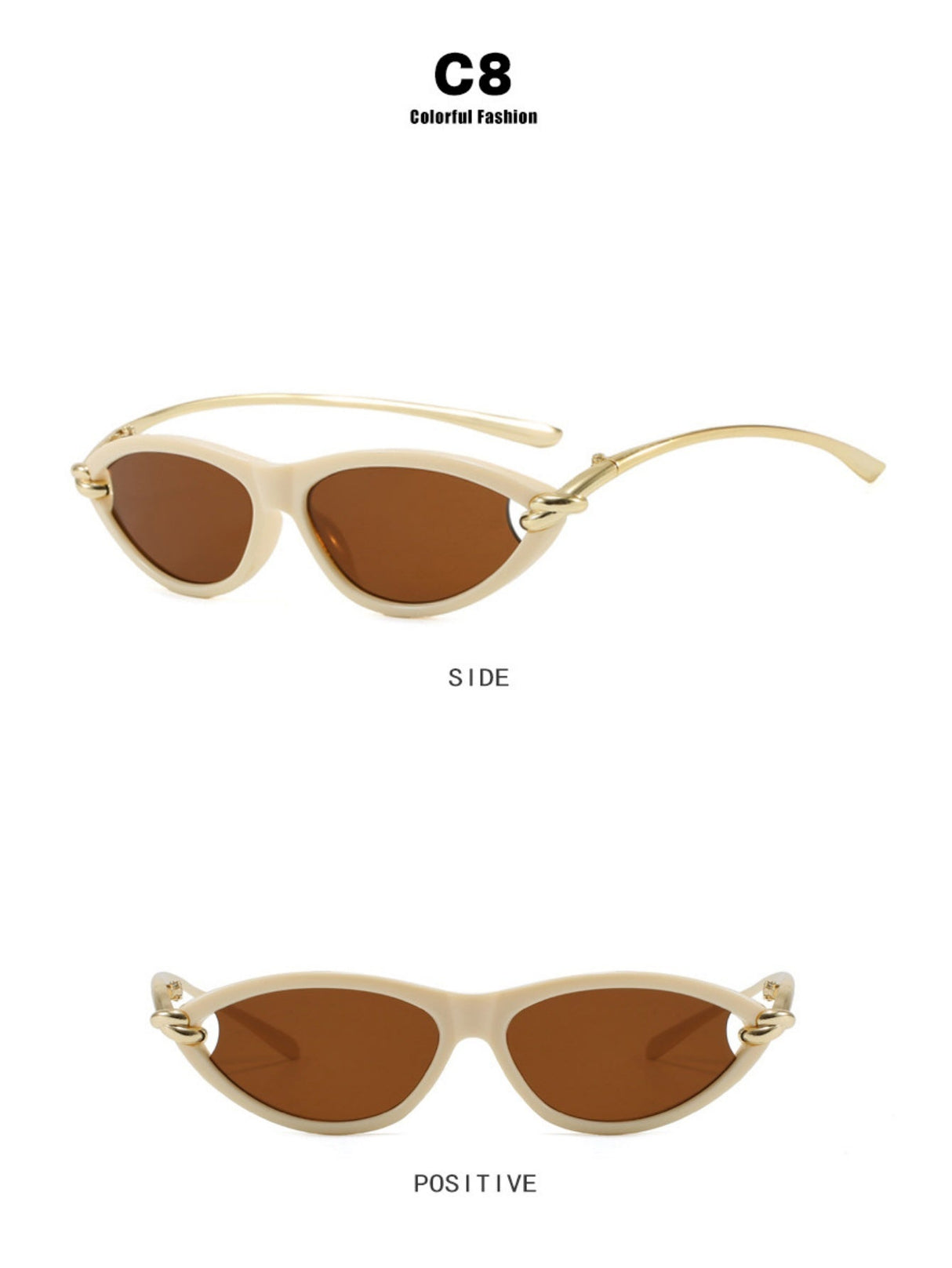 Cat-eye Knot Oval Sunglasses
