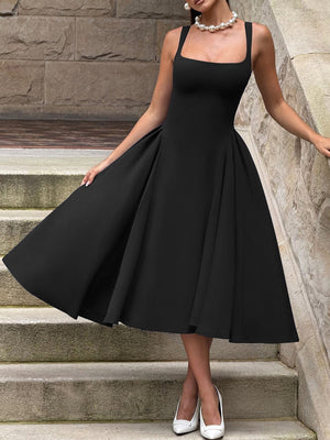 Grace Solid Color Suspenders Maxi Dresses