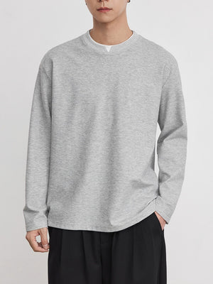 Minimalism Small V-neck Loose-fit T-shirts