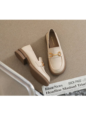 Liber Spring and Autumn Thick-soled Metal Buckle Women's Loafers
