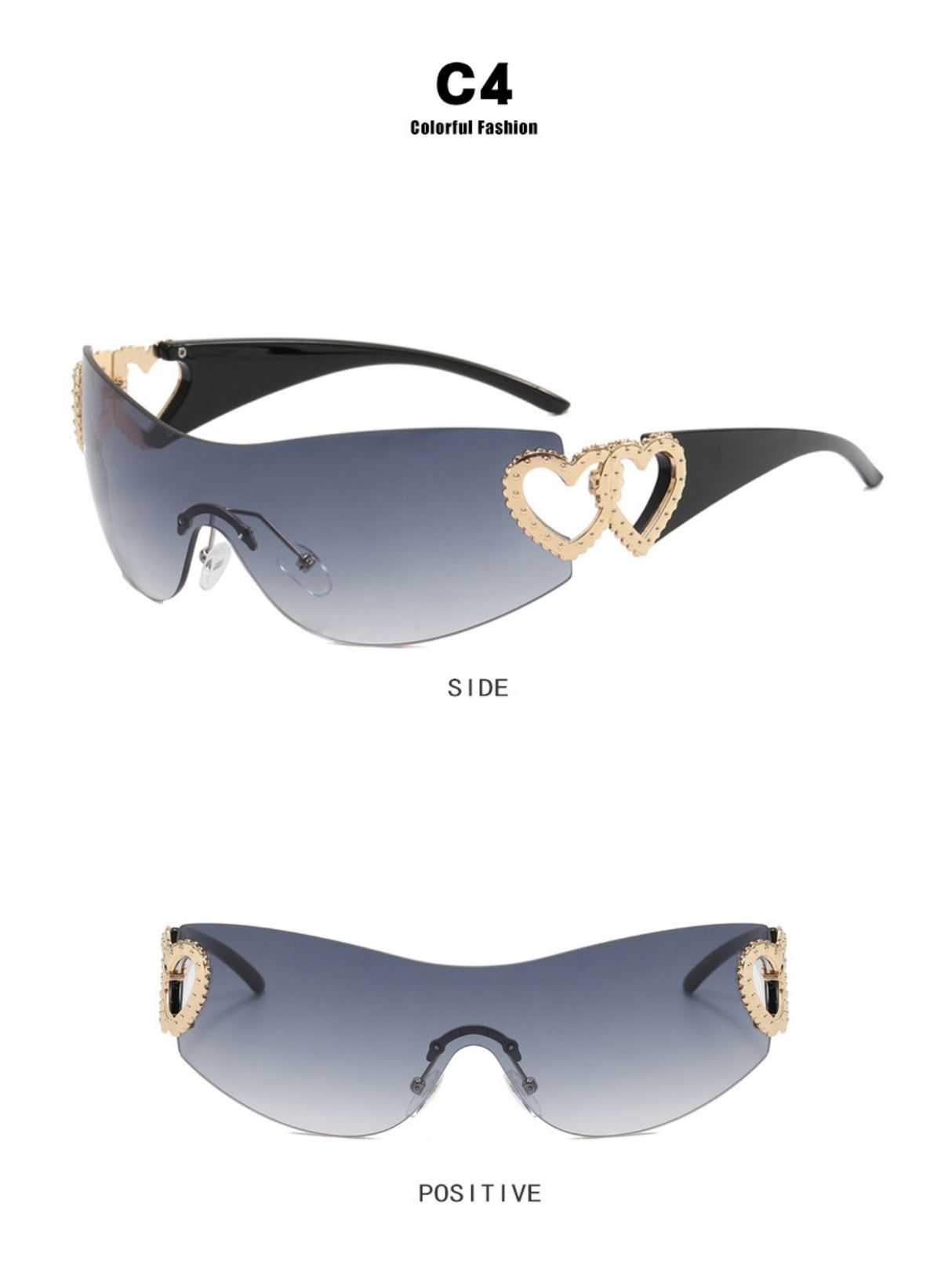 Heart-shaped Frameless Fashion Glasses