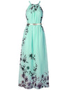 Halter Vacation Printed Maxi Dresses