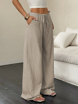 Casual Pleated Belted Trousers