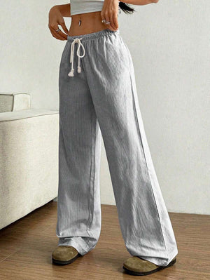 Striped Casual Wide-Leg Pants