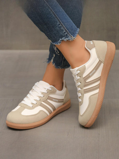 Retro Color-blocked German Training Shoes And Sneakers