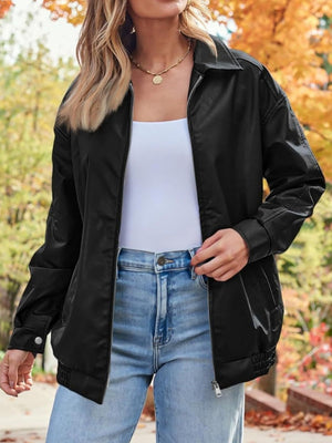 Loose Long Sleeve Leather Jacket Leather Jacket