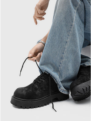 Chaussures Derby à plateforme style rétro vieilli