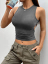 Tight-fitting Short Sleeveless Cutout Backless Tank Top
