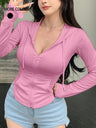 Zippered Short Fit Hooded T-shirts