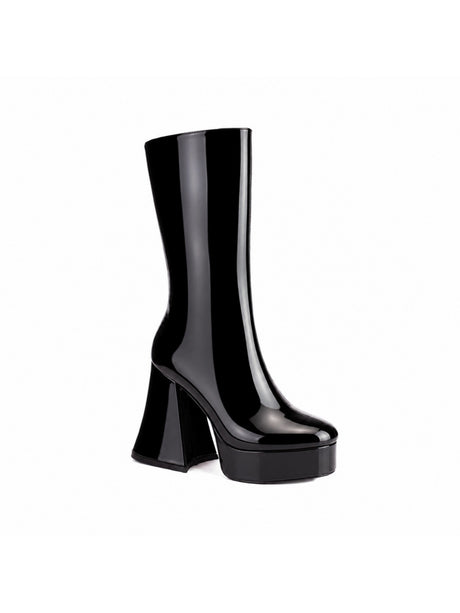 Sequined Platform High-heeled Fashion Mid-calf Boots