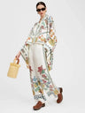 Stand-up Collar Irregular Top And Trousers Two-piece Set