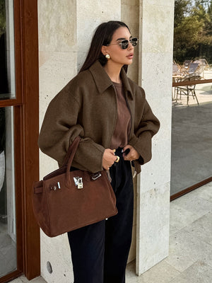 Brown Zip-Front Jacket