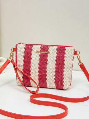 Resort Striped Straw Crossbody Bag