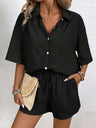 Short-sleeved Wide-leg Jumpsuit