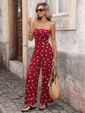 Retro Polka Dots High-waisted Wide-leg Pants Vacation Jumpsuits