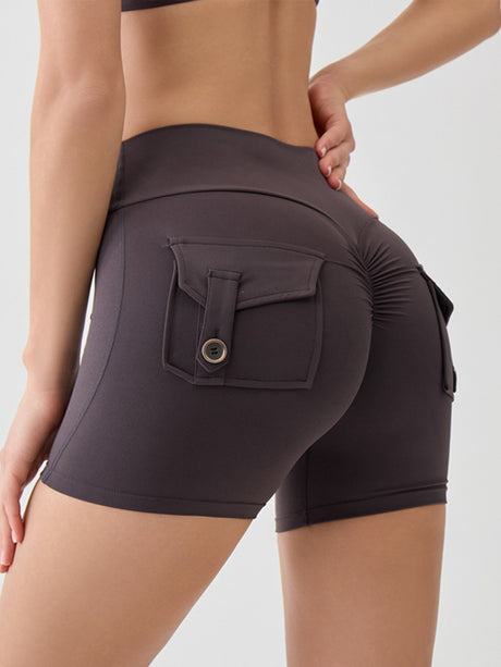 Bare-feel Pocket High-waisted, Tummy-flattening, And Butt-lifting Yoga Shorts