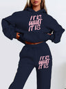 Printed Letter Leisure Hoodies Sweatpants 2-piece Sets
