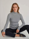 Half Turtleneck Solid Color Tights Versatile Sweaters
