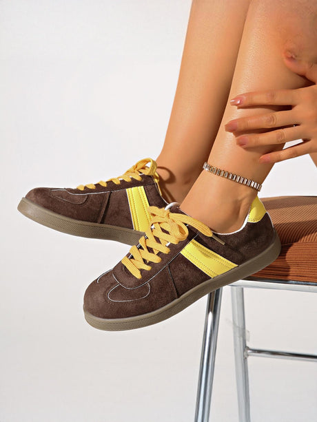 Retro Color-blocked German Training Shoes And Sneakers