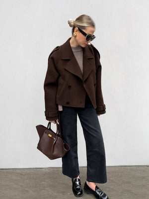 Liber Autumn Women's Woolen cloth Solid Color Jackets