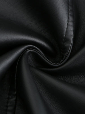 Weaving Bandage Leisure Leather Jacket