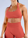 Seamless With Breast Pads Pleated Exercise Yoga Halter Bra Vest