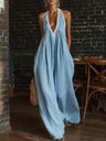 Elegant And Comfortable Lace-trimmed Loose Linen Jumpsuit