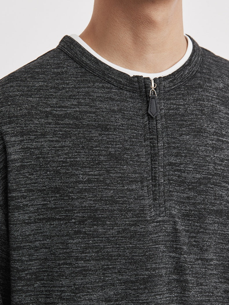 Half Zipper Layered-look T-shirts