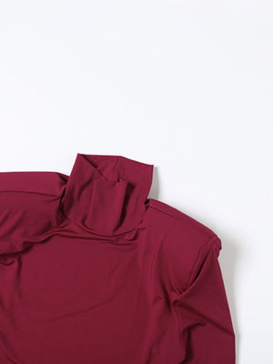 High-neck, Backless, Slim-fitting, Sexy, Solid-color Long Dress