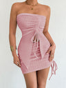 Strapless Bodycon Sexy Textured Two-piece Dress