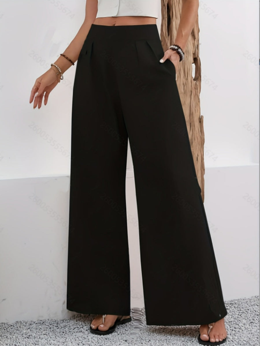 Pocket High Waist Wide Leg Pants