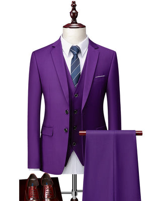 Slim-fit Business Suit Set 3-piece Sets