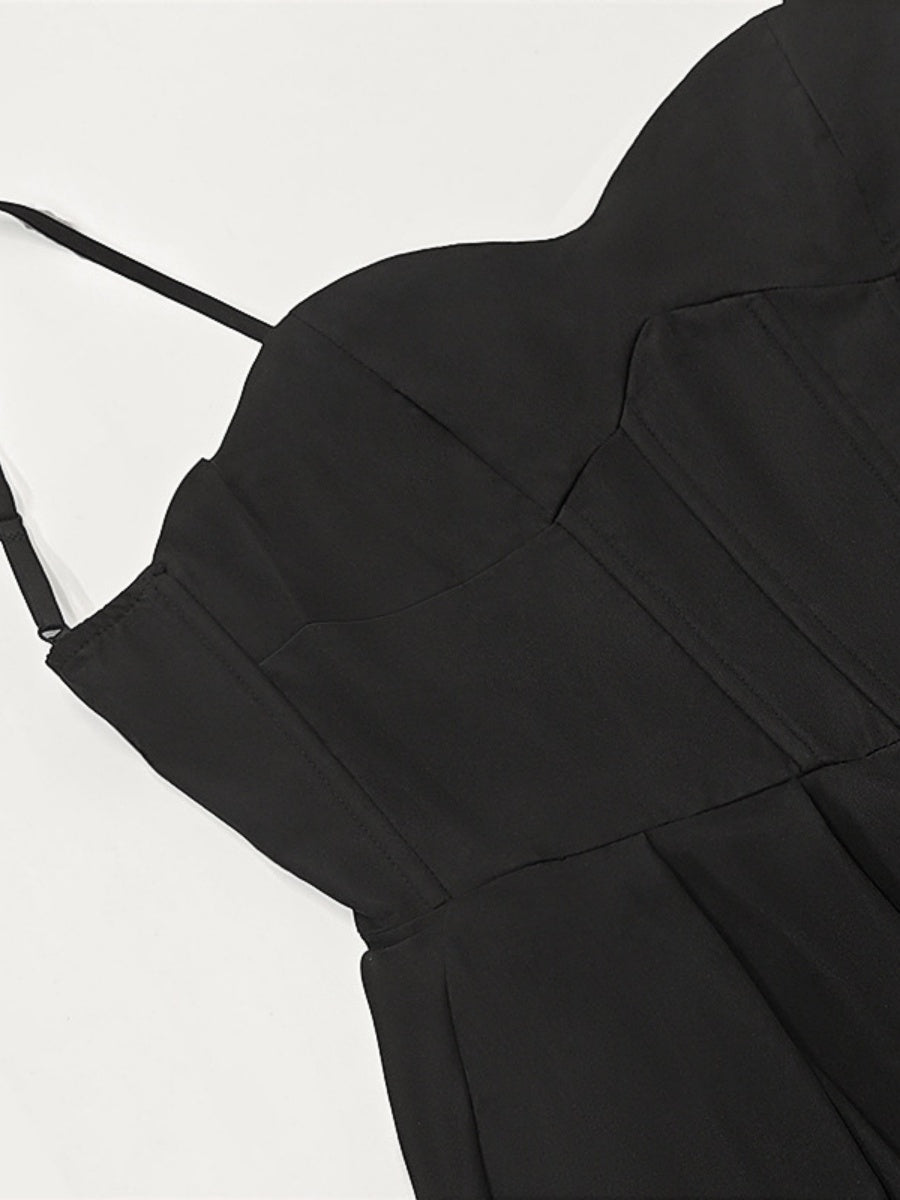 Black Elegant Camisole Formal Dress Maxi Dresses