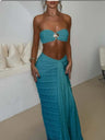 Lace Jacquard Two-piece Swimsuit Set For Vacation And Beach Leisure
