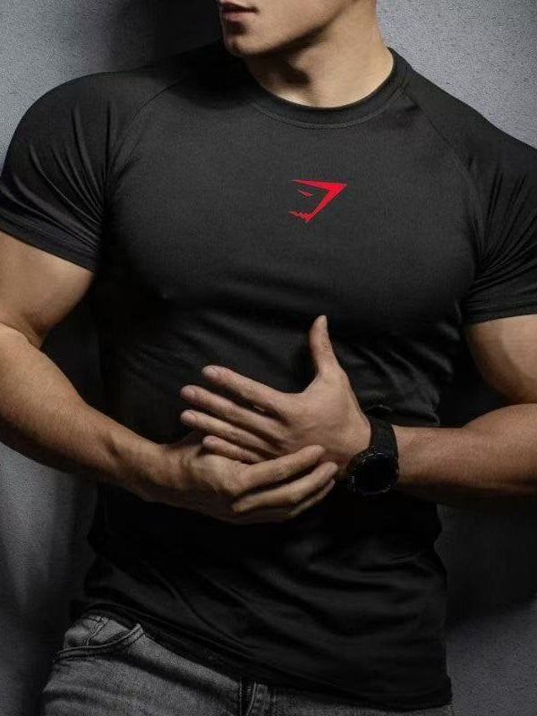 GYMSHARK Sports Fitness Running Printed Tight T-shirts
