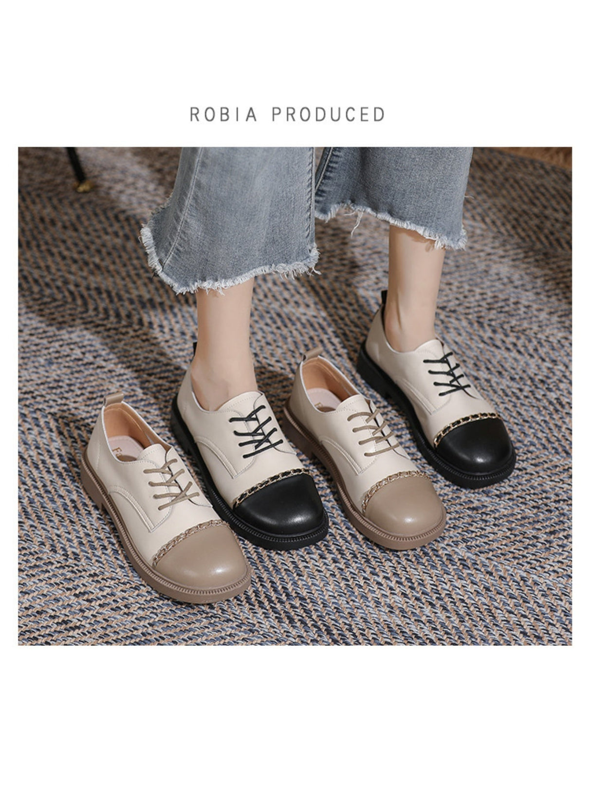 Liber Spring and autumn color-blocked women's flat shoes