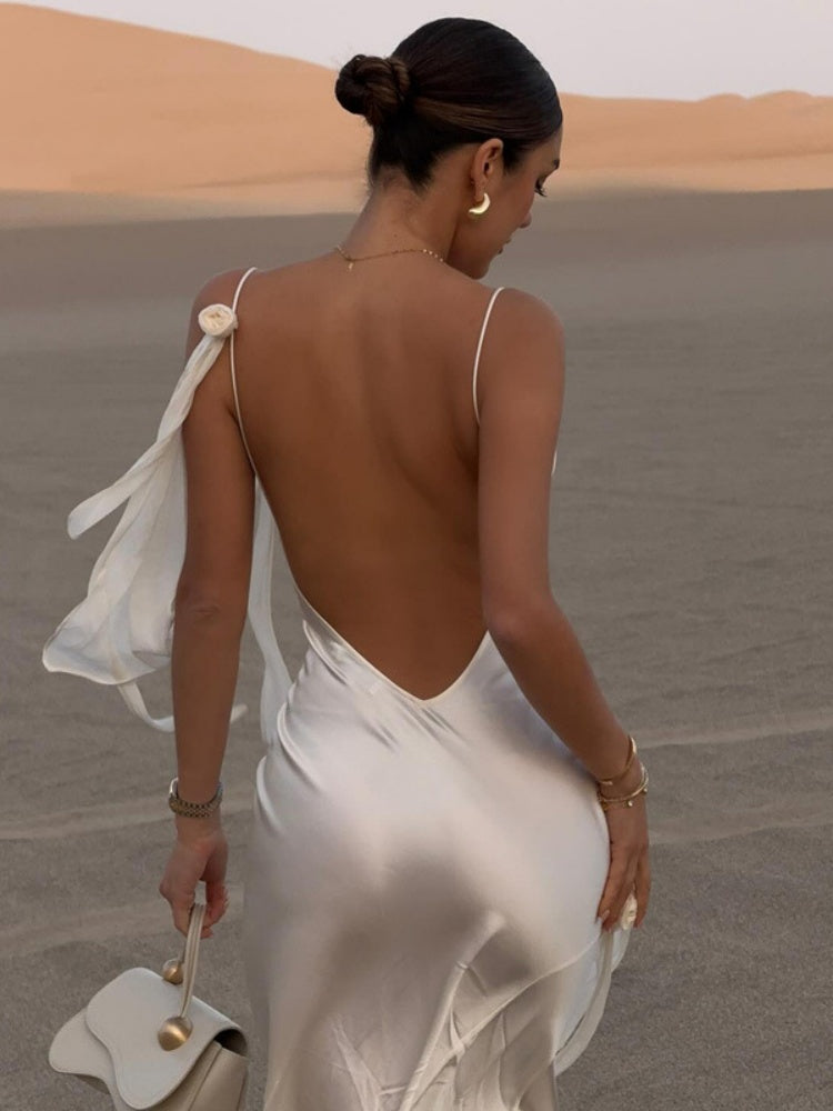 Sexy Suspenders Backless Formal Dress Long Dress